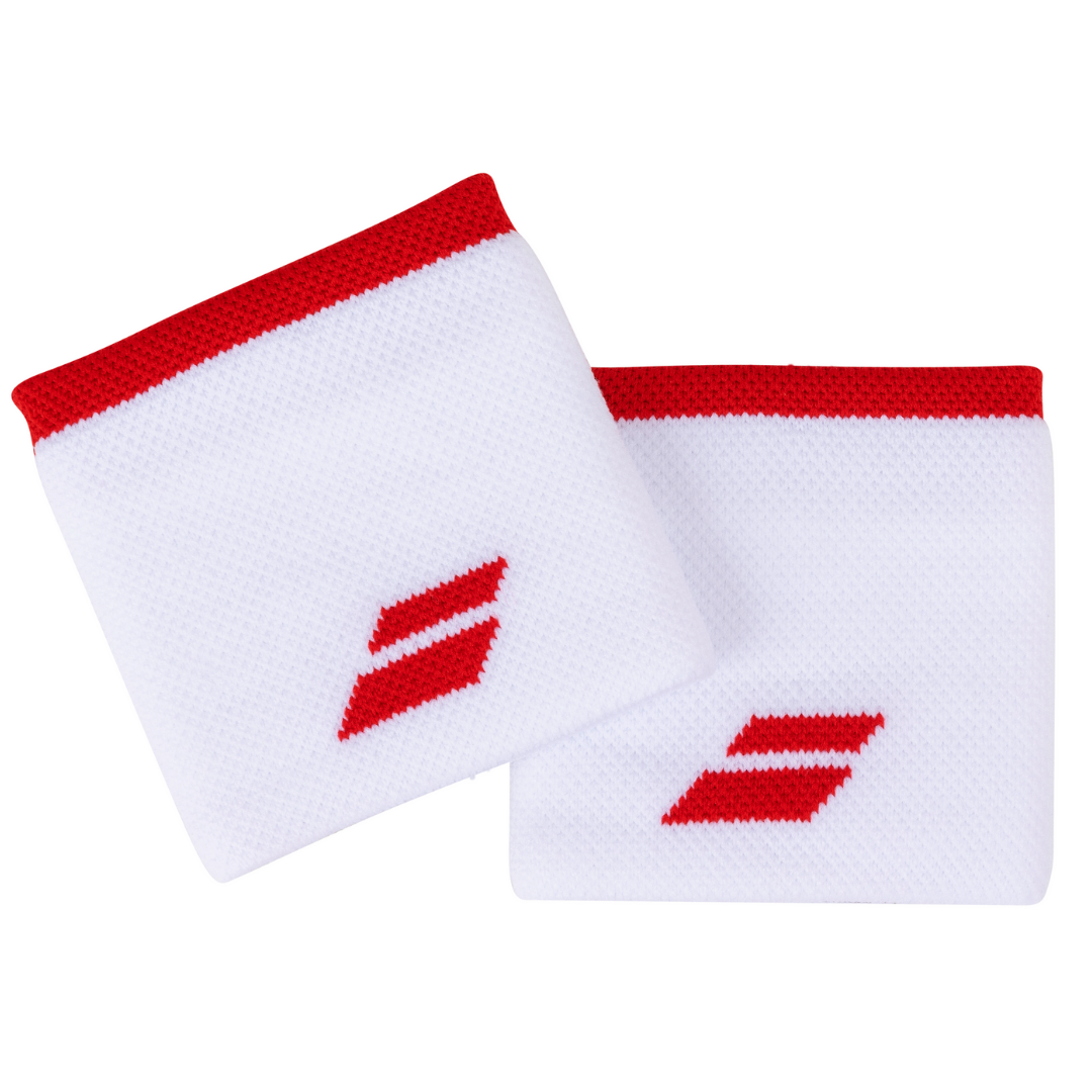 Babolat Logo Wristband 2 Pack White Fiesta Red TennisGear