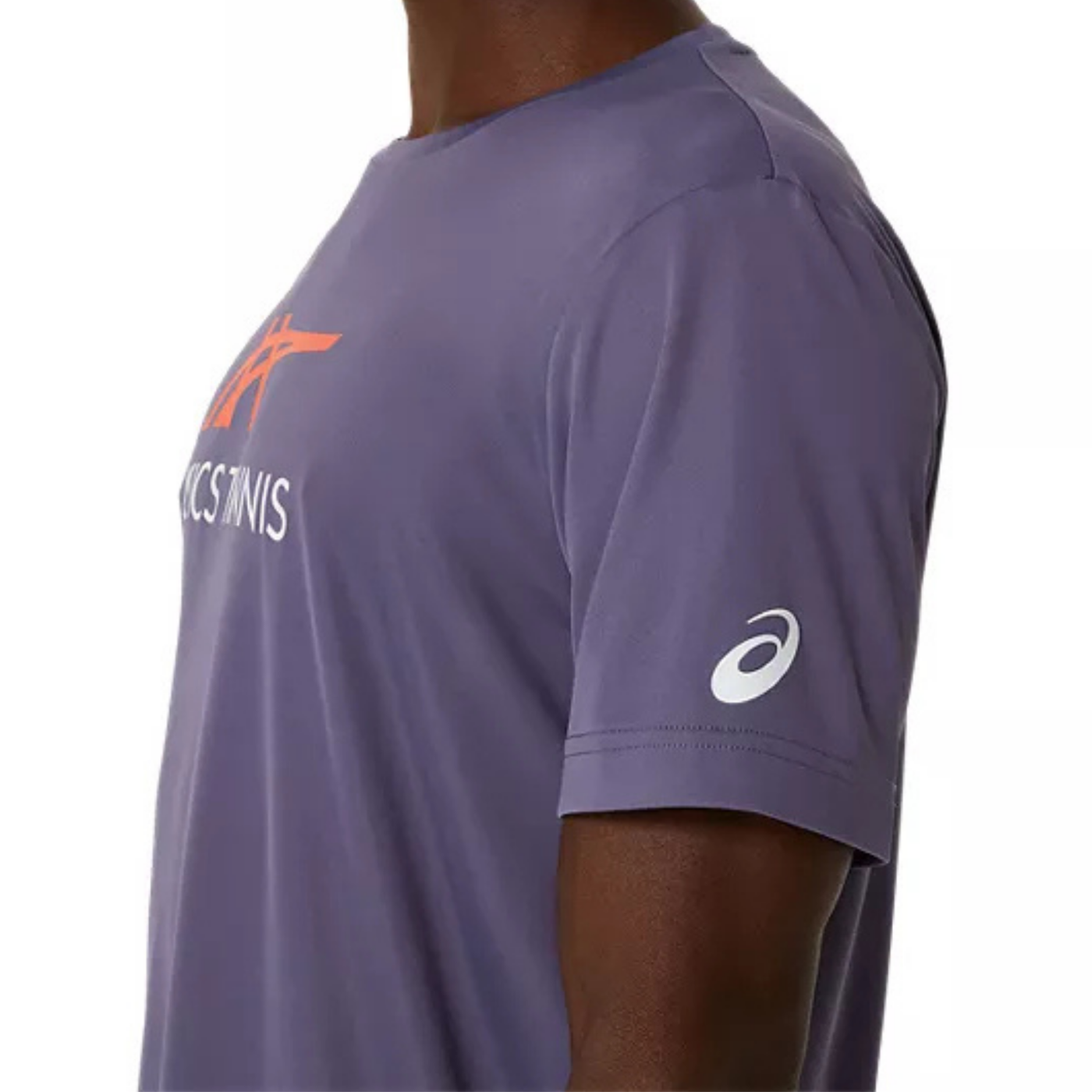 Asics Men Court Graphic Tee - Grayish Purple/Nova Orange