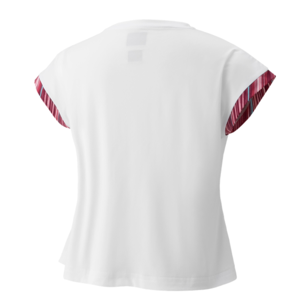 Yonex 2022 US Open Women Crew Neck Tennis  Shirt - White/Red