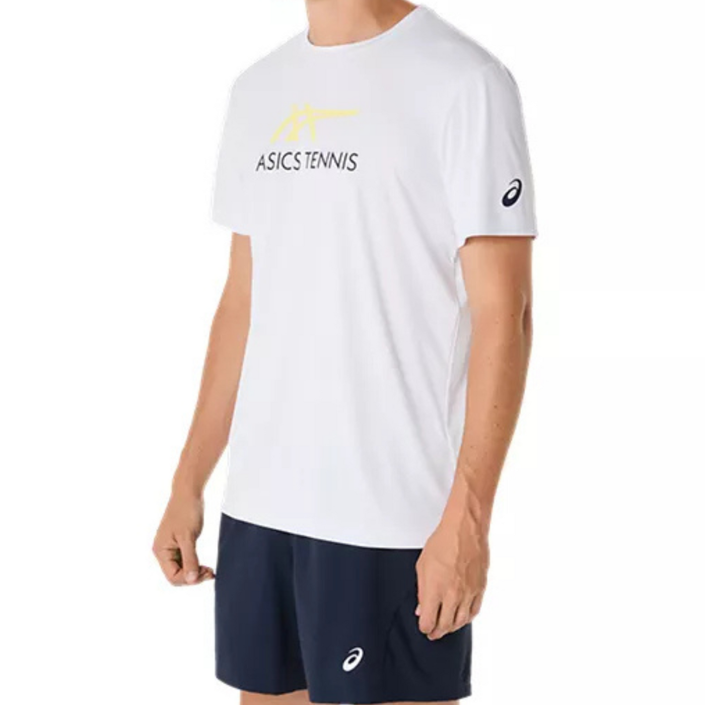 Asics Men Court Graphic Tee - Brilliant White/Huddle Yellow