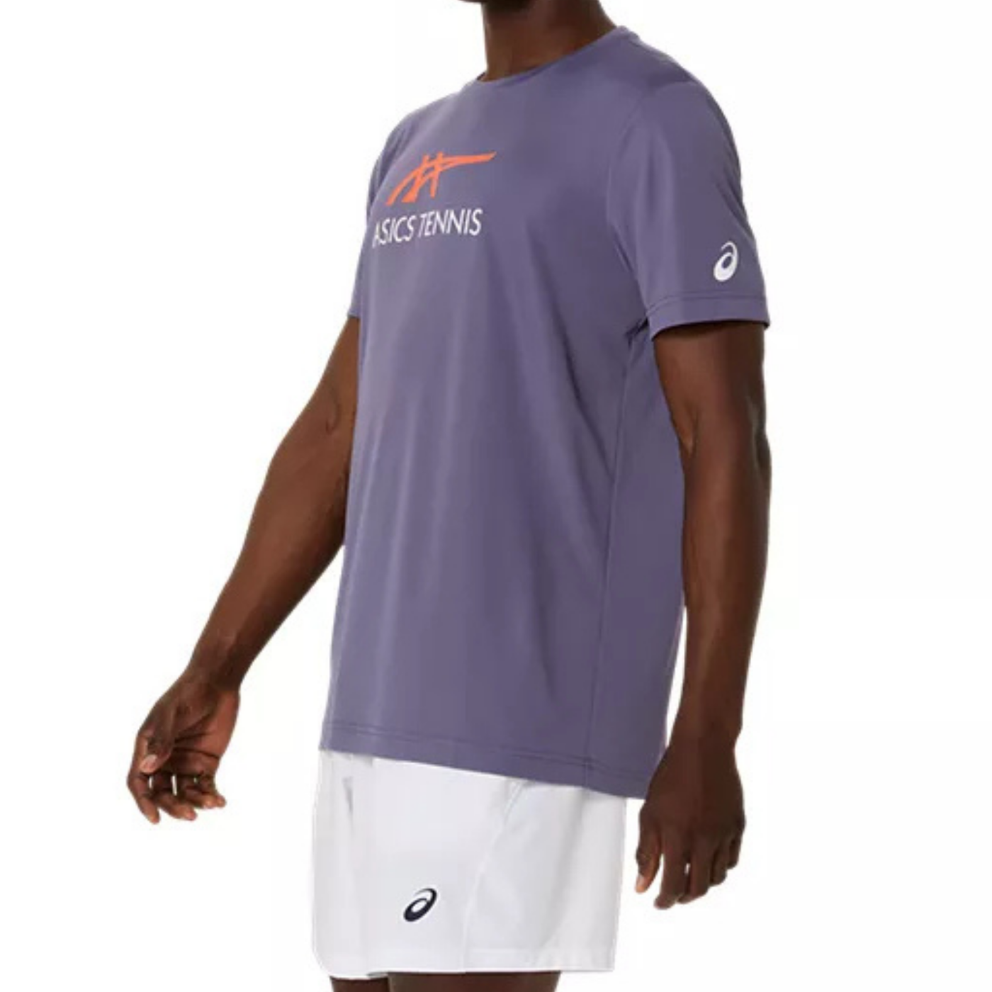 Asics Men Court Graphic Tee - Grayish Purple/Nova Orange