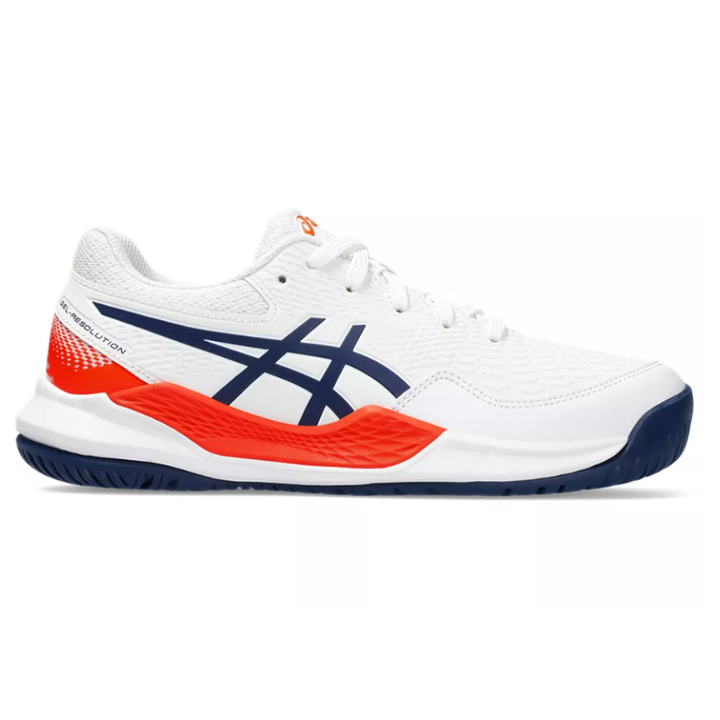 Asics Gel Resolution 9 GS Kids Tennis Shoes White Blue Expanse TennisGear