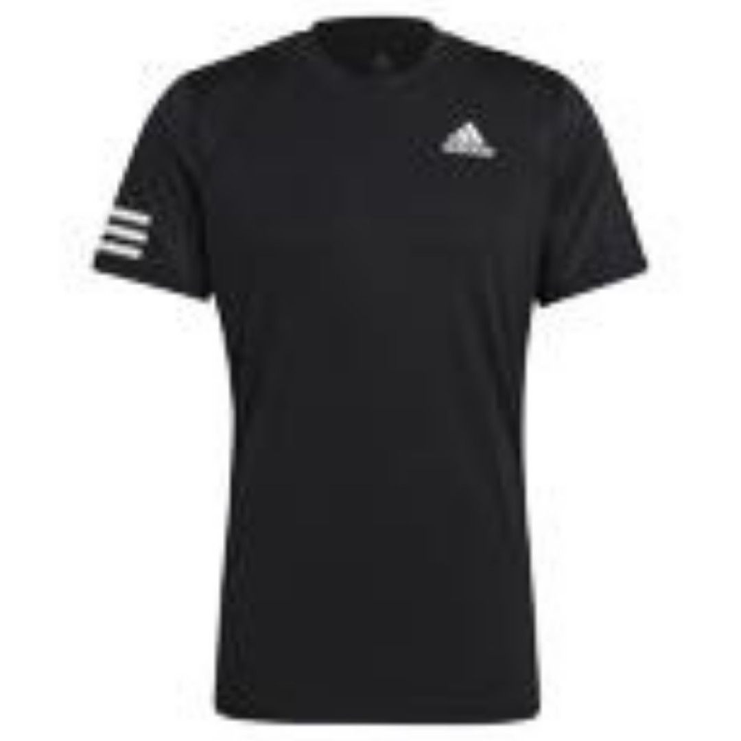 Adidas Club 3 Stripe Tee - Black/White