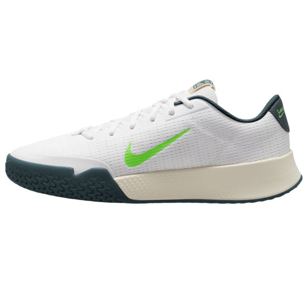 Nike Court Vapor Lite 2 Men's Hard Court Tennis Shoes - White Green Strike - Deep Jungle