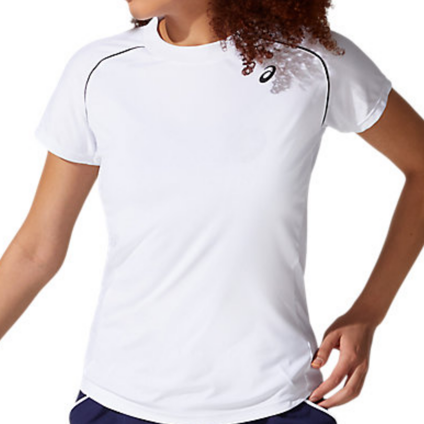 Asics Womens Court Piping SS Top - Brilliant White