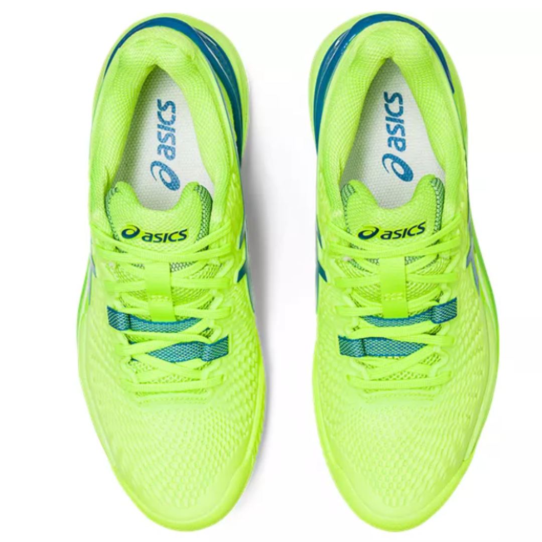 Asics Gel Resolution 9 Clay Women Tennis Shoes - Hazard Green/Reborn Blue