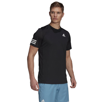 Adidas Club 3 Stripe Tee - Black/White