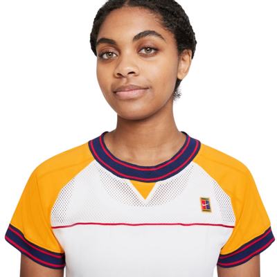 Nike Court Dri-FIT Slam Women's Tennis Top - White/University Gold